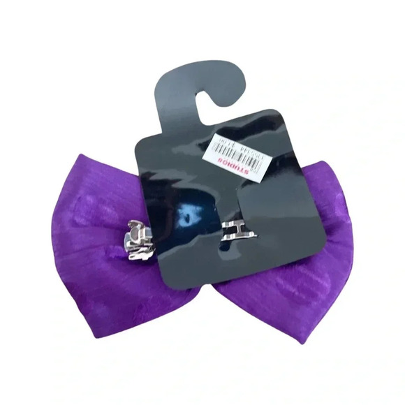 7-Pc Y2K Hair Accessory Bundle — Satin Bow Barrettes, Red Ruched Banana Clip - Picture 13 of 15